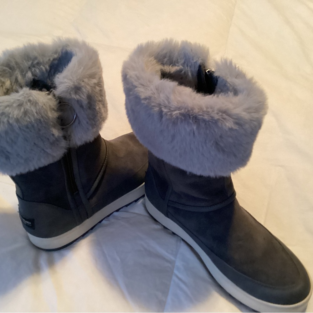 Koolaburra Gray Fur-Lined Winter Boots